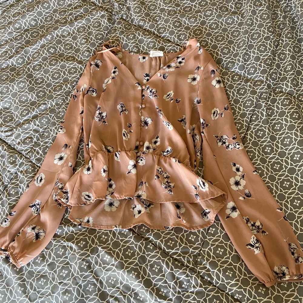 Flower button up blouse